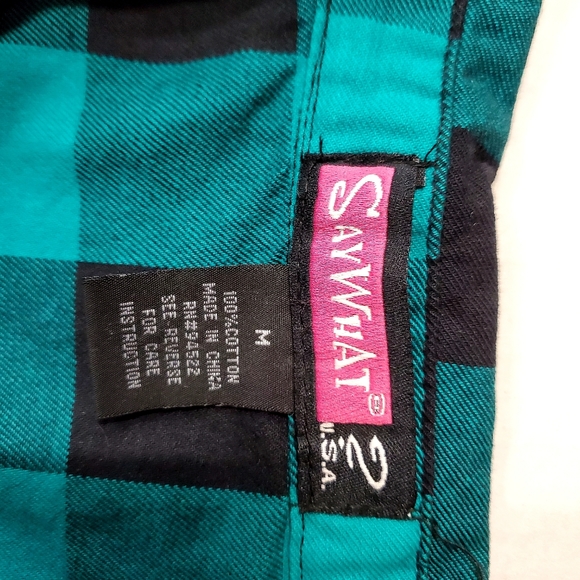 Green Plaid collar short sleeve shirt - Picture 5 of 5